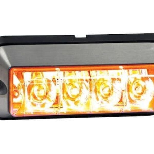 BUYERS 4.875" RECTANGULAR LED STROBE LIGHT AMBER 8891004 HOUSED IN HEAVY DUTY ALUMINUM BUY8891004