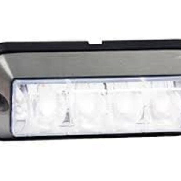 BUYERS 4.875" RECTANGULAR LED STROBE LIGHT CLEAR 8891006 HOUSED IN HEAVY DUTY ALUMINUM BUY8891006