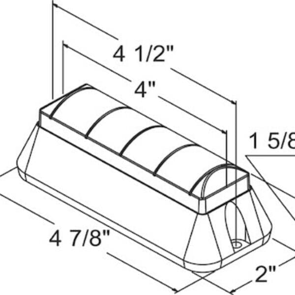 BUYERS 4.875" RECTANGULAR LED STROBE LIGHT AMBER 8891004 HOUSED IN HEAVY DUTY ALUMINUM BUY8891004
