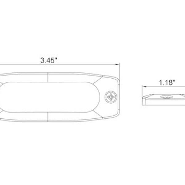 BUYERS 5.14" SURFACE MOUNT ULTRA THIN LED STROBE LIGHT WITH 6 LED'S 12-24V BUY8892202
