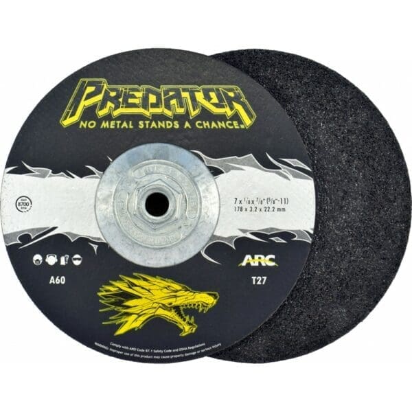 ARC 4 1/2" x 1/4" x 5/8"-11 T27 - DEPRESSED CENTER GRINDING WHEEL, A24T ARC845045801