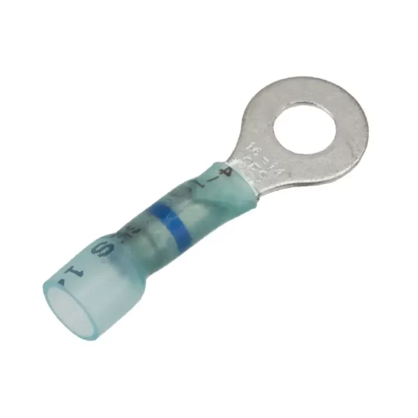 3M 16-14 AWG HEAT SHRINK CRIMP SOLDER 1/4" RING TERMINAL - MADE IN USA - SCSB22514