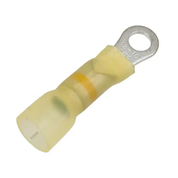 3M SCSC23014 Heat Shrink Crimp Solder Ring Terminal - 12-10 AWG, 1/4" Stud, Made in USA