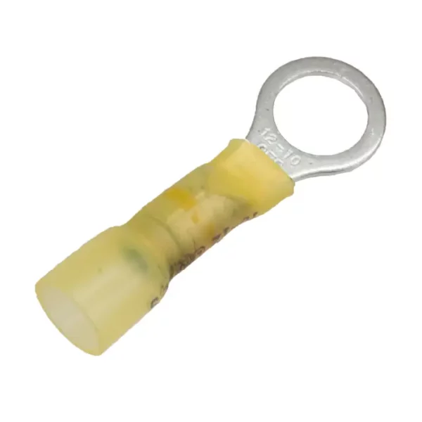 3M SCSC24038 Heat Shrink Crimp Solder Ring Terminal - 12-10 AWG, 3/8" Stud, Made in USA