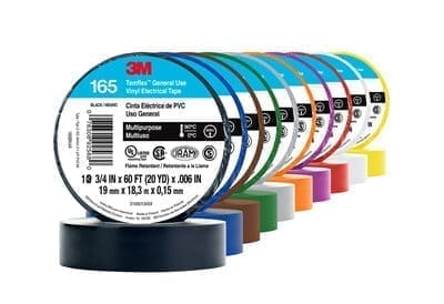3M™ Temflex™ Vinyl Electrical Tape 165 Black - 1653m