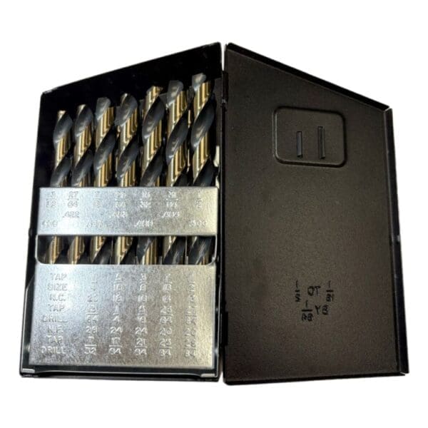 135˚ SPLIT POINT BLACK & GOLD MAGNUM SUPER PREMIUM 29 PC ULTRA DEX JOBBER LENGTH DRILL SET - STEEL CASE - SP29