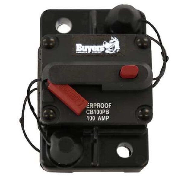 BUYERS 100 Amp Circuit Breaker With Manual Push-to-Trip Reset-CB185100