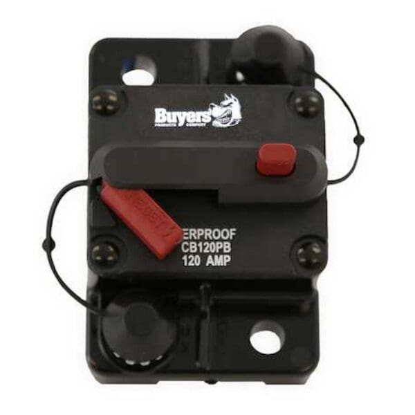 BUYERS 120 Amp Circuit Breaker With Manual Push-to-Trip Reset-CB185120