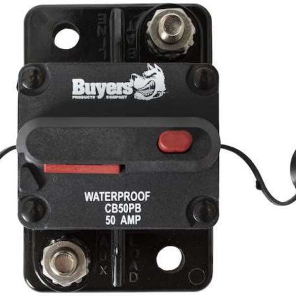 BUYERS 50 Amp Circuit Breaker With Manual Push-to-Trip Reset-CB18550