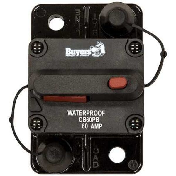 BUYERS 60 Amp Circuit Breaker With Manual Push-to-Trip Reset-CB18560